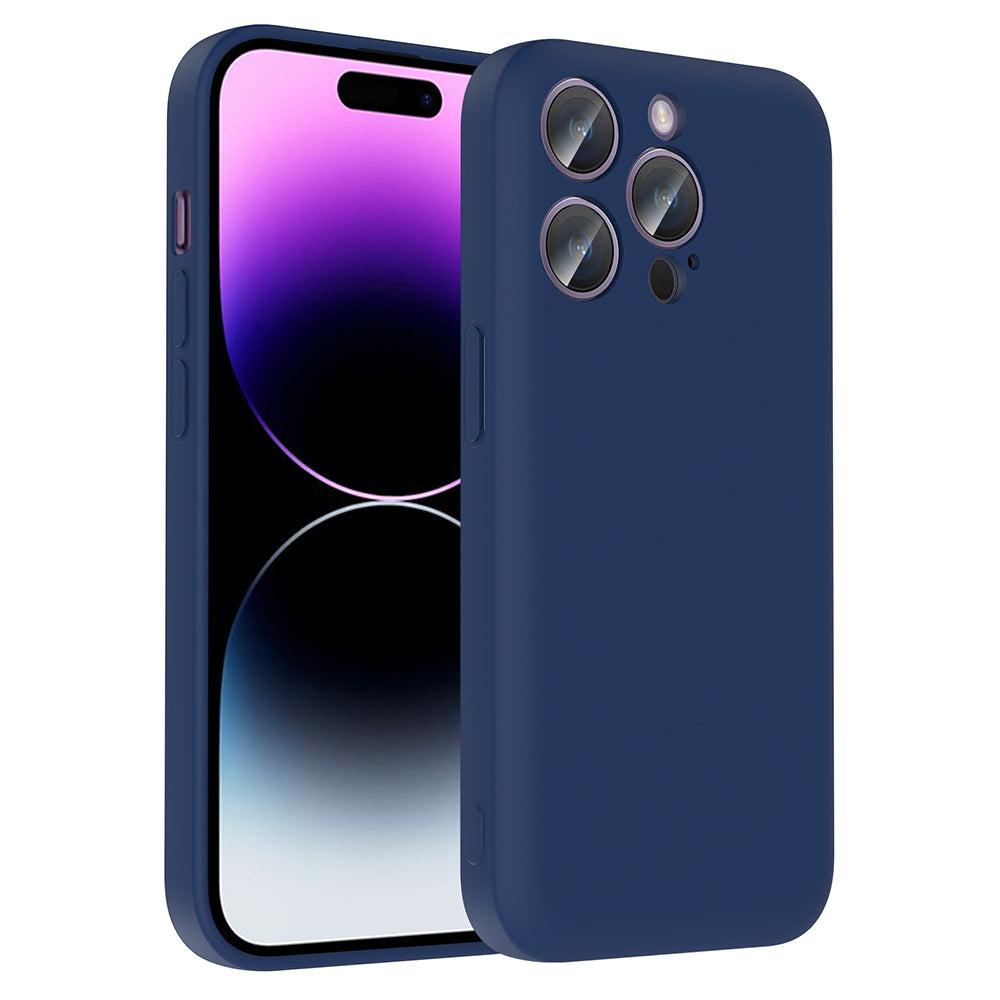 Apple iPhone 14 Pro Max Kılıf Kamera Korumalı Kartlık Hazneli Zore Vitra Kapak Lacivert
