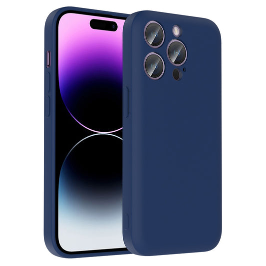 Apple iPhone 14 Pro Max Kılıf Kamera Korumalı Kartlık Hazneli Zore Vitra Kapak Lacivert