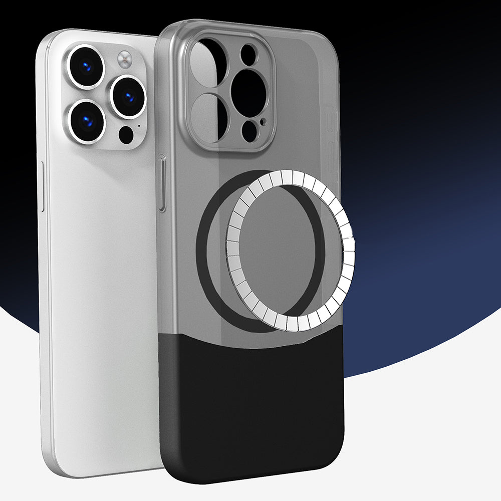 Apple iPhone 14 Pro Max Kılıf M-Safe Şarj Özellikli Mıknatıslı Zore Duble Kapak Siyah