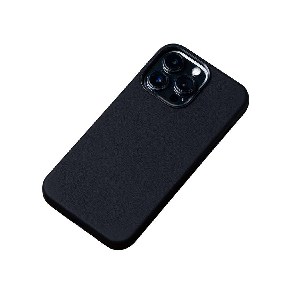Apple iPhone 14 Pro Max Kılıf M-safe Şarj Özellikli PU Deri Zore Adora Kapak Siyah