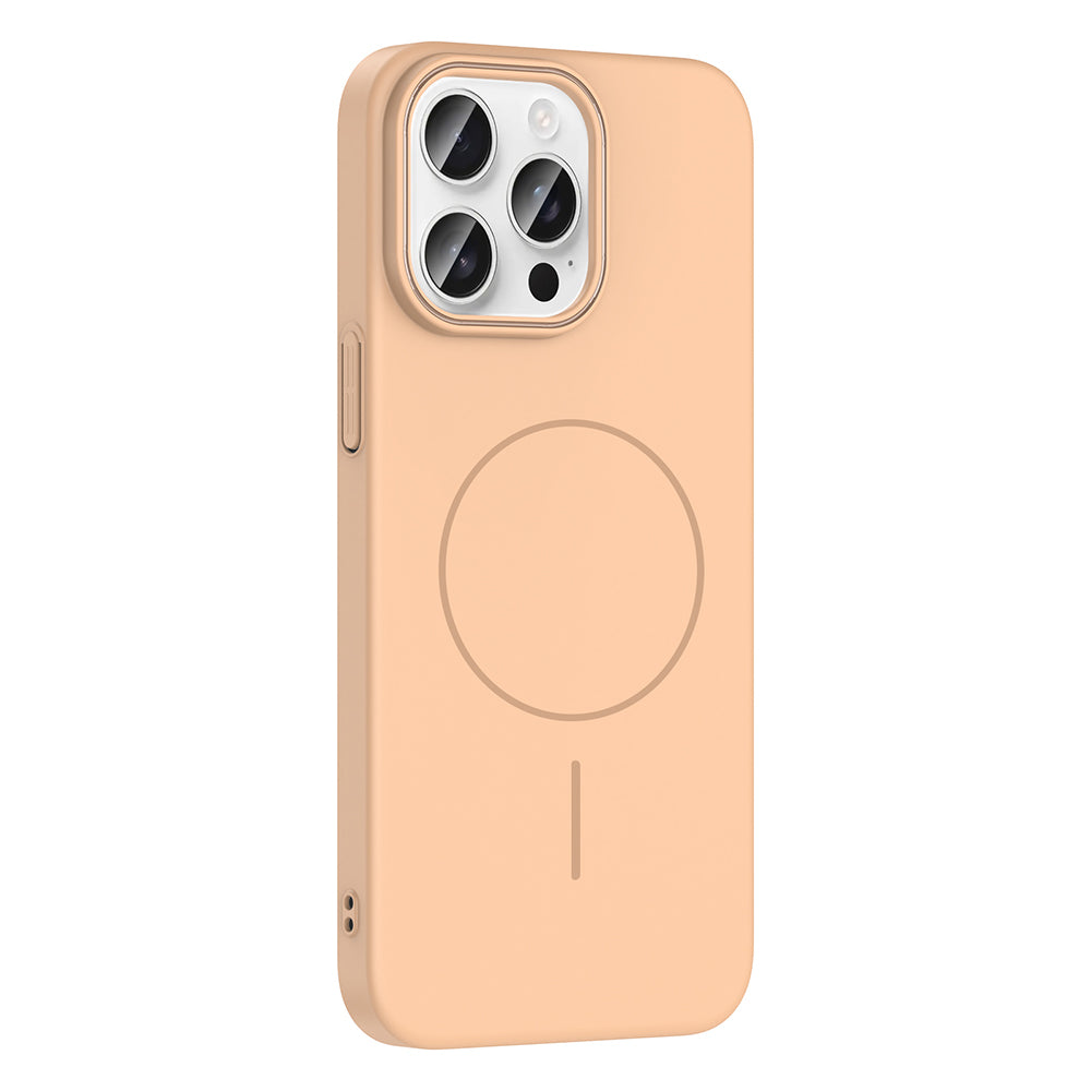 Apple iPhone 14 Pro Max Kılıf M-safe Şarj Özellikli Zore Ruby Sert Kapak Desert Titanyum