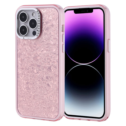 Apple iPhone 14 Pro Max Kılıf Taşlı Tasarımlı Zore Kapi Kapak Pembe