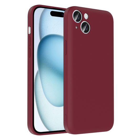 Apple iPhone 15 Kılıf Kamera Korumalı Kartlık Hazneli Zore Vitra Kapak Mürdüm
