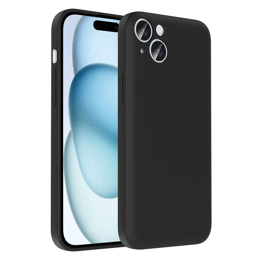Apple iPhone 15 Kılıf Kamera Korumalı Kartlık Hazneli Zore Vitra Kapak Siyah