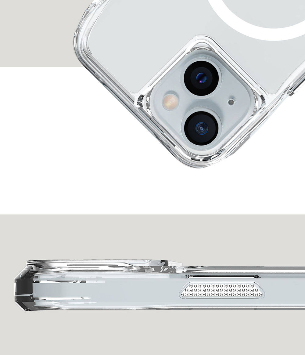 Apple iPhone 15 Kılıf M-safe Şarj Özellikli Airbagli Şeffaf Zore İncek Kapak Şeffaf