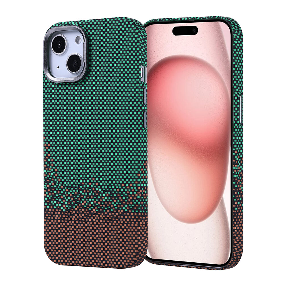 Apple iPhone 15 Kılıf M-safe Şarj Özellikli Karbon Fiber Görünümlü Zore Nekst Kapak Siyah