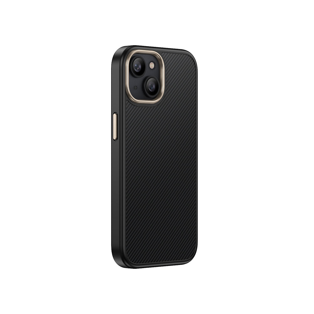 Apple iPhone 15 Plus Kılıf M-safe Şarj Özellikli Karbon Fiber Görünümlü Zore Antina Kapak Siyah-Gri