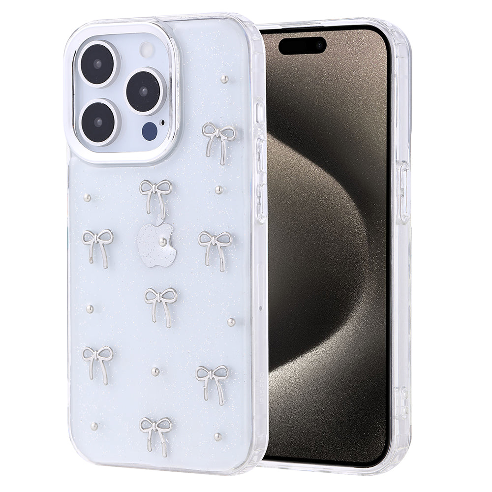 Apple iPhone 15 Pro Kılıf Airbag Tasarımlı Simli Şeffaf Zore Kutup Kapak Lale