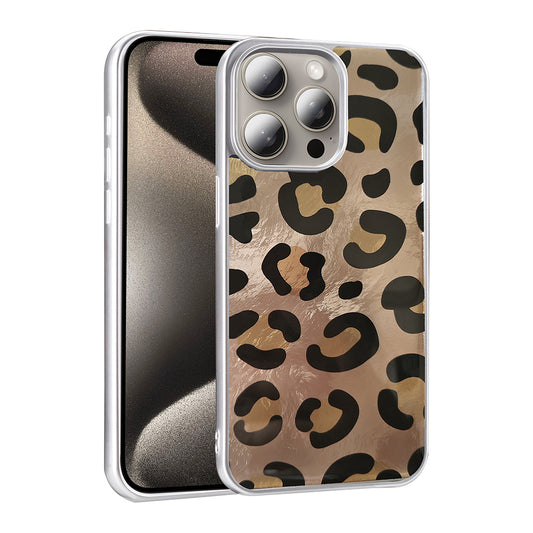 Apple iPhone 15 Pro Kılıf Desenli Zore Mep Kapak Gold Leopar
