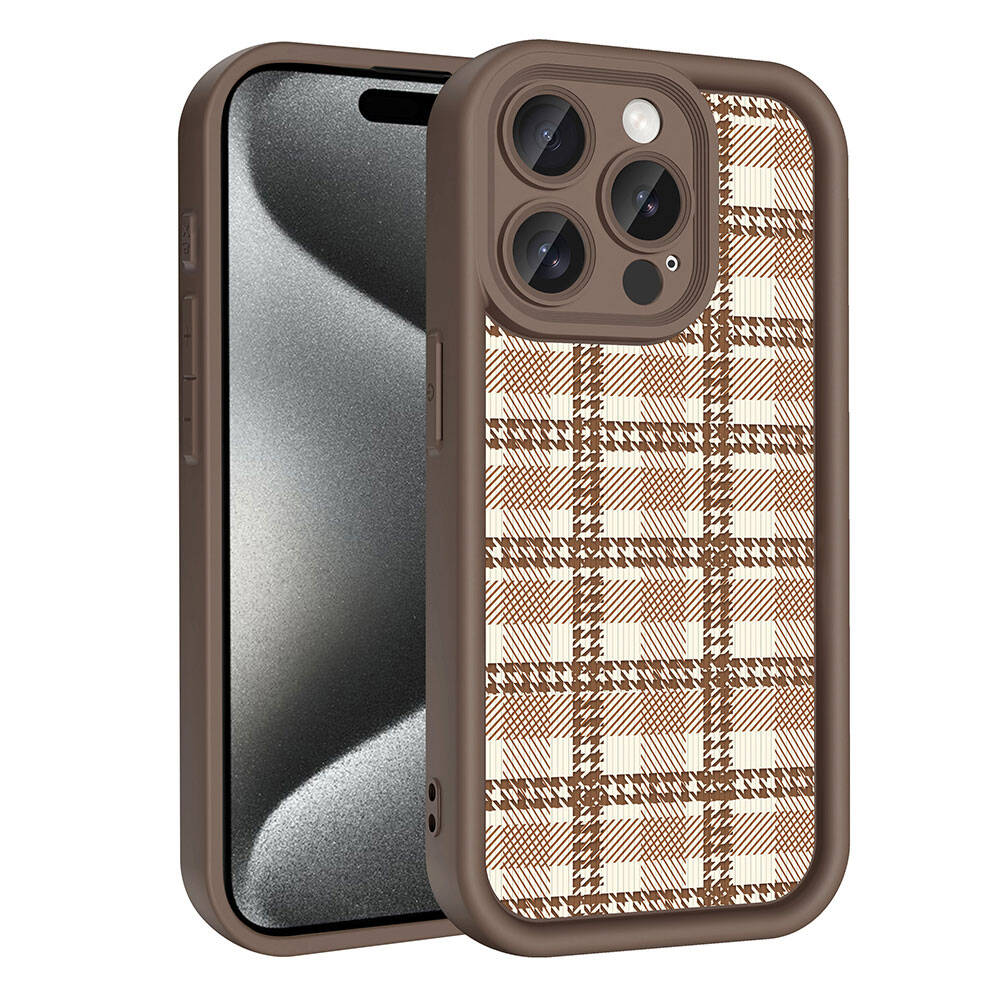 Apple iPhone 15 Pro Kılıf Kamera Korumalı Baskılı Arka Yüzey Zore Klas Kapak Beyaz