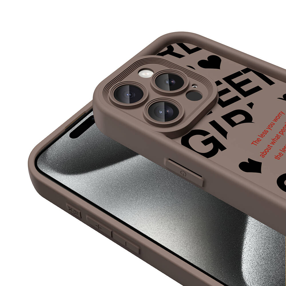 Apple iPhone 15 Pro Kılıf Kamera Korumalı Baskılı Arka Yüzey Zore Klas Kapak Siyah