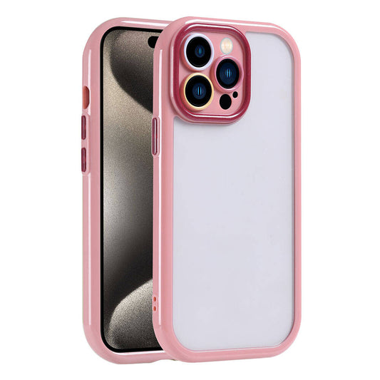 Apple iPhone 15 Pro Kılıf Kamera Korumalı Renkli Kenar ve Çerçeve Tasarımlı Zore Vitamin Kapak Mürdüm