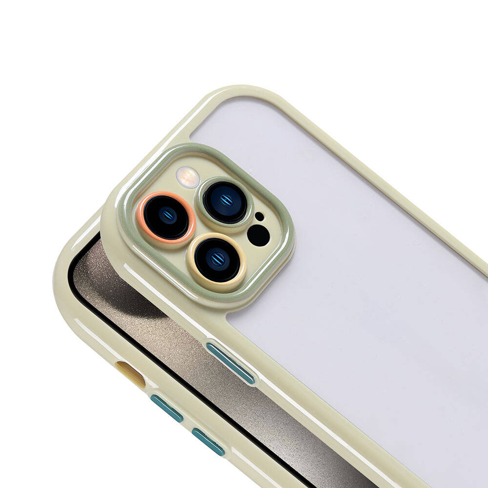 Apple iPhone 15 Pro Kılıf Kamera Korumalı Renkli Kenar ve Çerçeve Tasarımlı Zore Vitamin Kapak Siyah