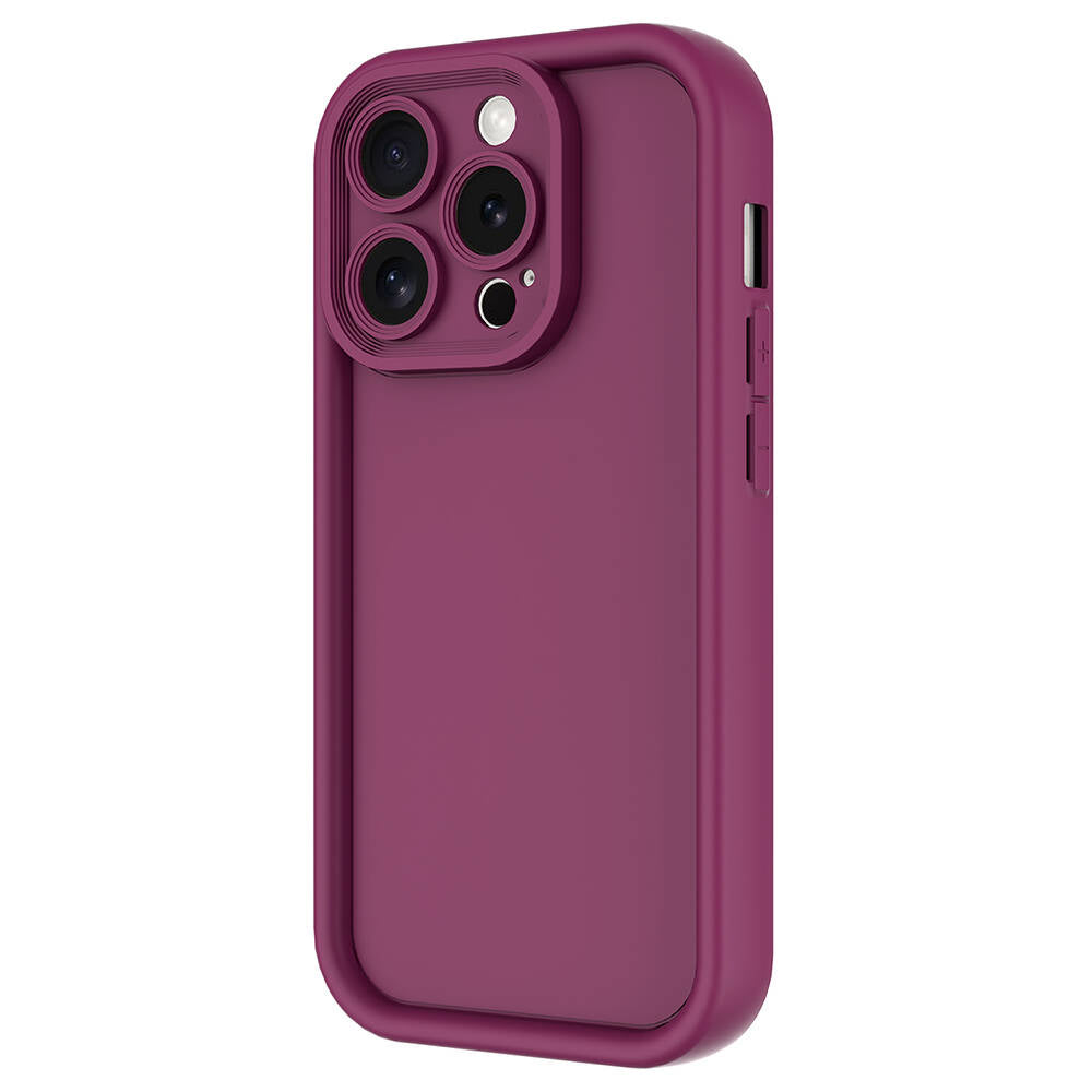 Apple iPhone 15 Pro Kılıf Kamera Korumalı Zore Ananas Kapak Mürdüm