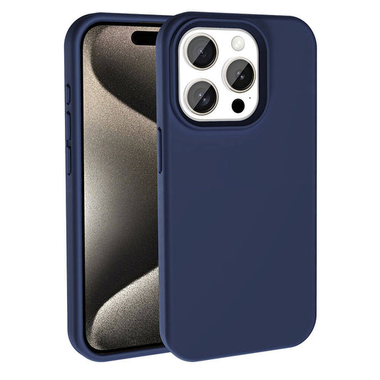 Apple iPhone 15 Pro Kılıf M-safe Şarj Özellikli Sıvı Teknolojili Silinebilir Sert Zore Kivi Kapak Lacivert