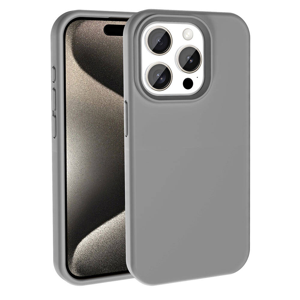 Apple iPhone 15 Pro Kılıf M-safe Şarj Özellikli Sıvı Teknolojili Silinebilir Sert Zore Kivi Kapak Pembe