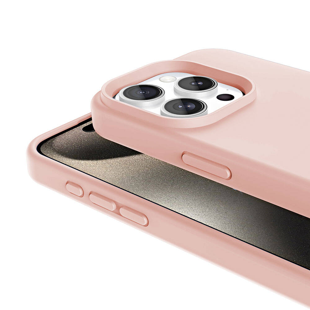 Apple iPhone 15 Pro Kılıf M-safe Şarj Özellikli Sıvı Teknolojili Silinebilir Sert Zore Kivi Kapak Koyu Gri