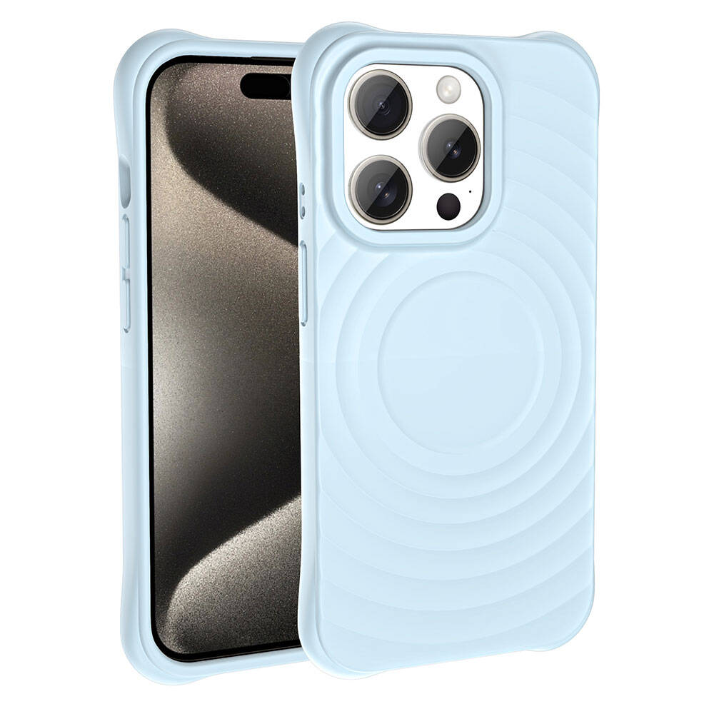 Apple iPhone 15 Pro M-safe Şarj Özellikli Airbagli Mat Görünümlü Zore Hepi Kapak Pembe Açık