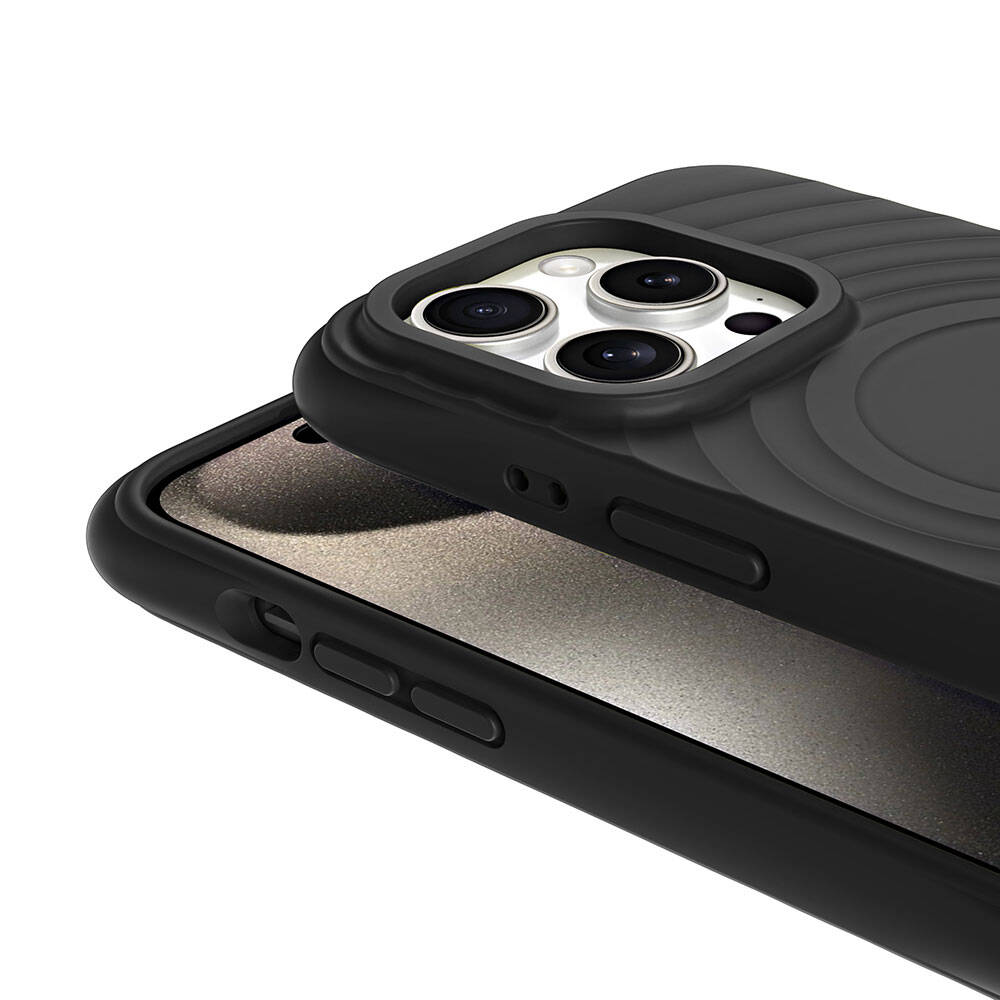 Apple iPhone 15 Pro M-safe Şarj Özellikli Airbagli Mat Görünümlü Zore Hepi Kapak Pembe Açık