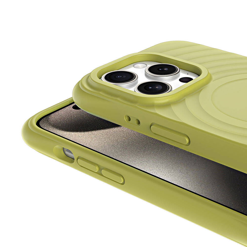 Apple iPhone 15 Pro M-safe Şarj Özellikli Airbagli Mat Görünümlü Zore Hepi Kapak Mavi Açık