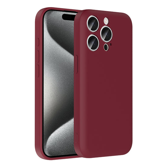 Apple iPhone 15 Pro Max Kılıf Kamera Korumalı Kartlık Hazneli Zore Vitra Kapak Mürdüm