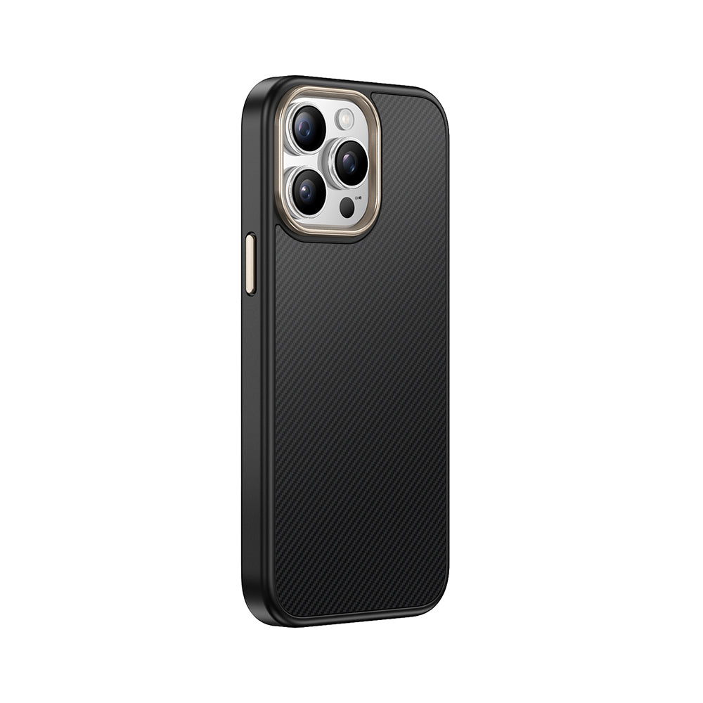 Apple iPhone 15 Pro Max Kılıf M-safe Şarj Özellikli Karbon Fiber Görünümlü Zore Antina Kapak Siyah-Yeşil