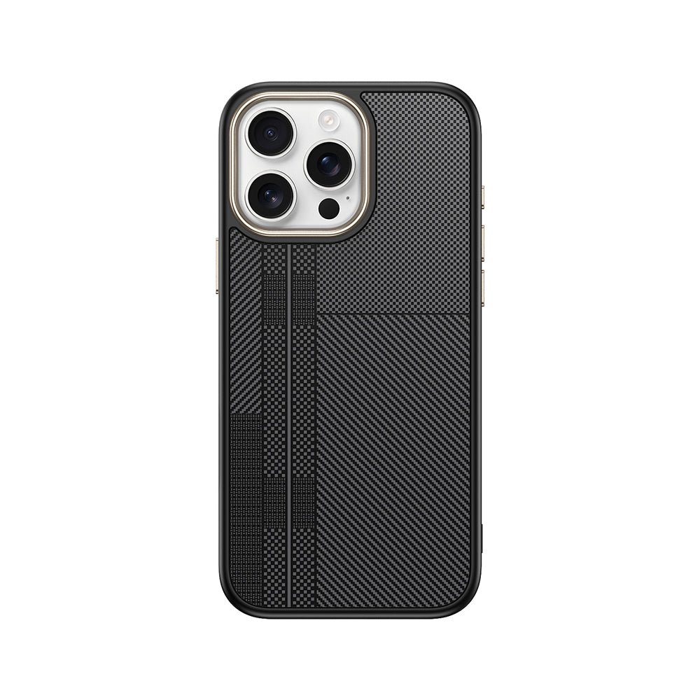 Apple iPhone 15 Pro Max Kılıf M-safe Şarj Özellikli Karbon Fiber Görünümlü Zore Antina Kapak Siyah-Yeşil