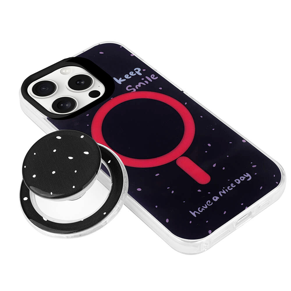 Apple iPhone 15 Pro Max Kılıf M-safe Şarj Özellikli Tak-Çıkar Pop Soketli Zore Tiktok Kapak Turuncu