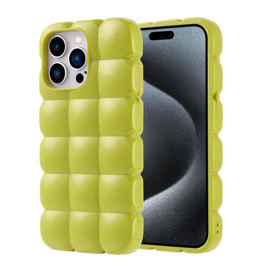 Apple iPhone 15 Pro Max Kılıf Parlak Esnek Silikon Zore Dom Dom Kapak Yeşil