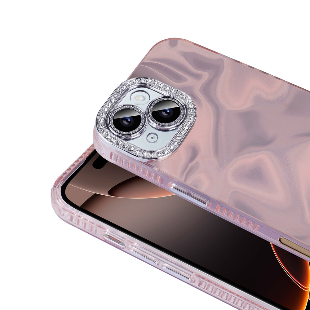 Apple iPhone 16 Kılıf Airbagli Parlak Taş Detay Tasarımlı Zore Esila Kapak Beyaz