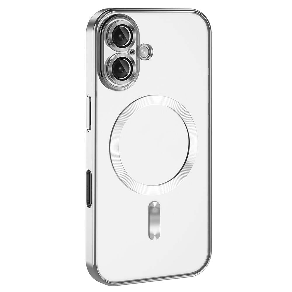 Apple iPhone 16 Kılıf Kamera Korumalı M-safe Wireless Şarj Özellikli Zore Demre Kapak Desert Titanyum