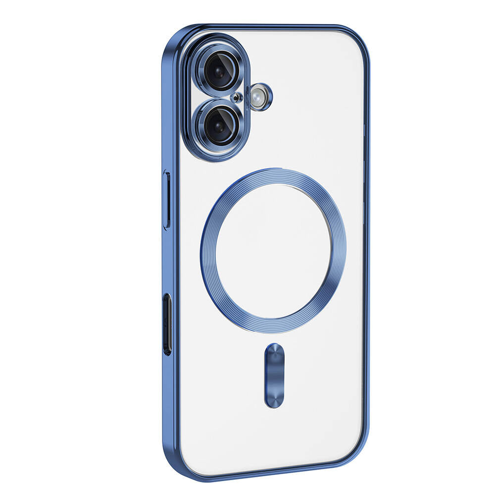 Apple iPhone 16 Kılıf Kamera Korumalı M-safe Wireless Şarj Özellikli Zore Demre Kapak Titanyum