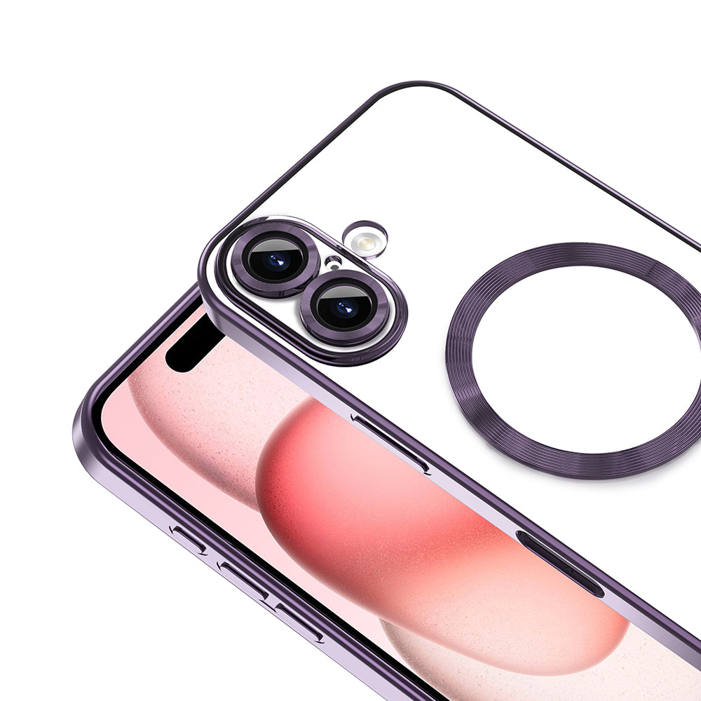 Apple iPhone 16 Kılıf Kamera Korumalı M-safe Wireless Şarj Özellikli Zore Demre Kapak Gold