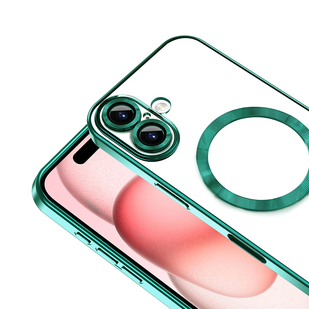 Apple iPhone 16 Kılıf Kamera Korumalı M-safe Wireless Şarj Özellikli Zore Demre Kapak Derin Mor