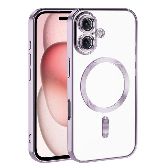 Apple iPhone 16 Kılıf Kamera Korumalı M-safe Wireless Şarj Özellikli Zore Demre Kapak Lila