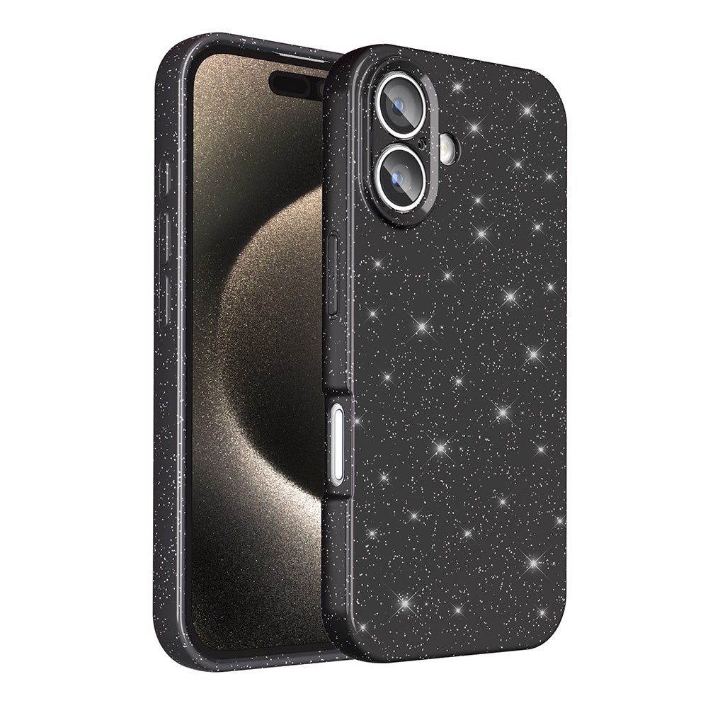 Apple iPhone 16 Kılıf Kamera Korumalı Simli Lüks Zore Koton Kapak Gümüş