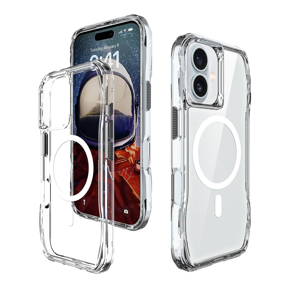 Apple iPhone 16 Kılıf M-safe Şarj Özellikli Airbagli Şeffaf Zore İncek Kapak Şeffaf