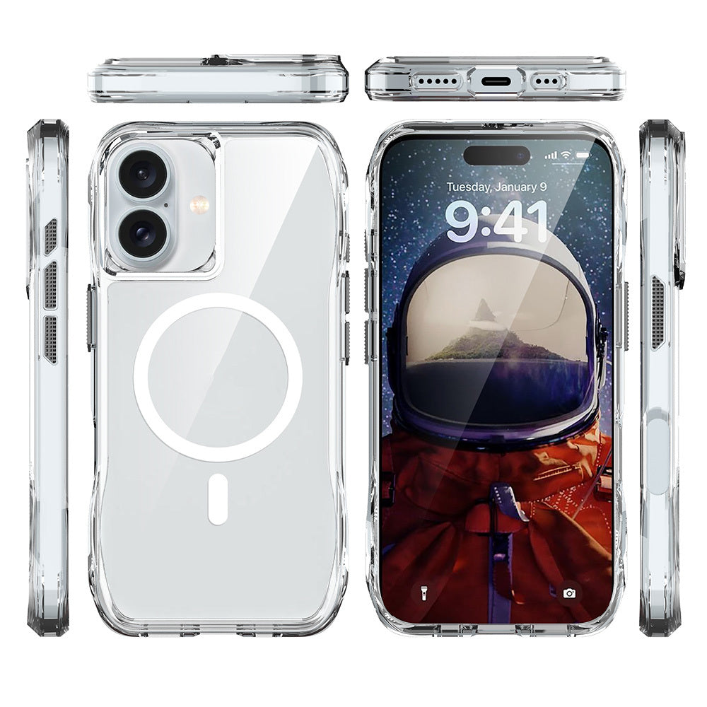 Apple iPhone 16 Kılıf M-safe Şarj Özellikli Airbagli Şeffaf Zore İncek Kapak Şeffaf