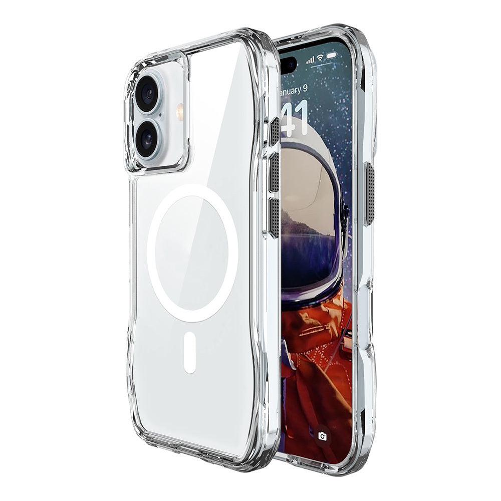 Apple iPhone 16 Kılıf M-safe Şarj Özellikli Airbagli Şeffaf Zore İncek Kapak Şeffaf