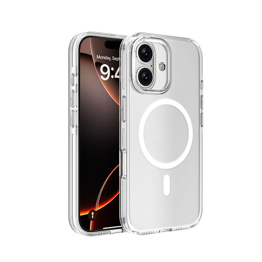 Apple iPhone 16 Kılıf M-safe Şarj Özellikli Kamera Korumalı Zore Kripto Kapak Şeffaf