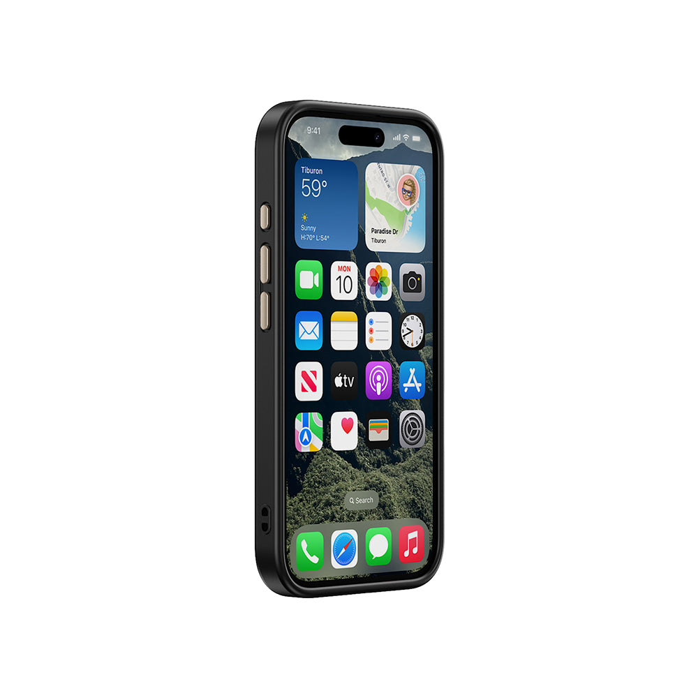 Apple iPhone 16 Kılıf M-safe Şarj Özellikli Karbon Fiber Görünümlü Zore Antina Kapak Gri