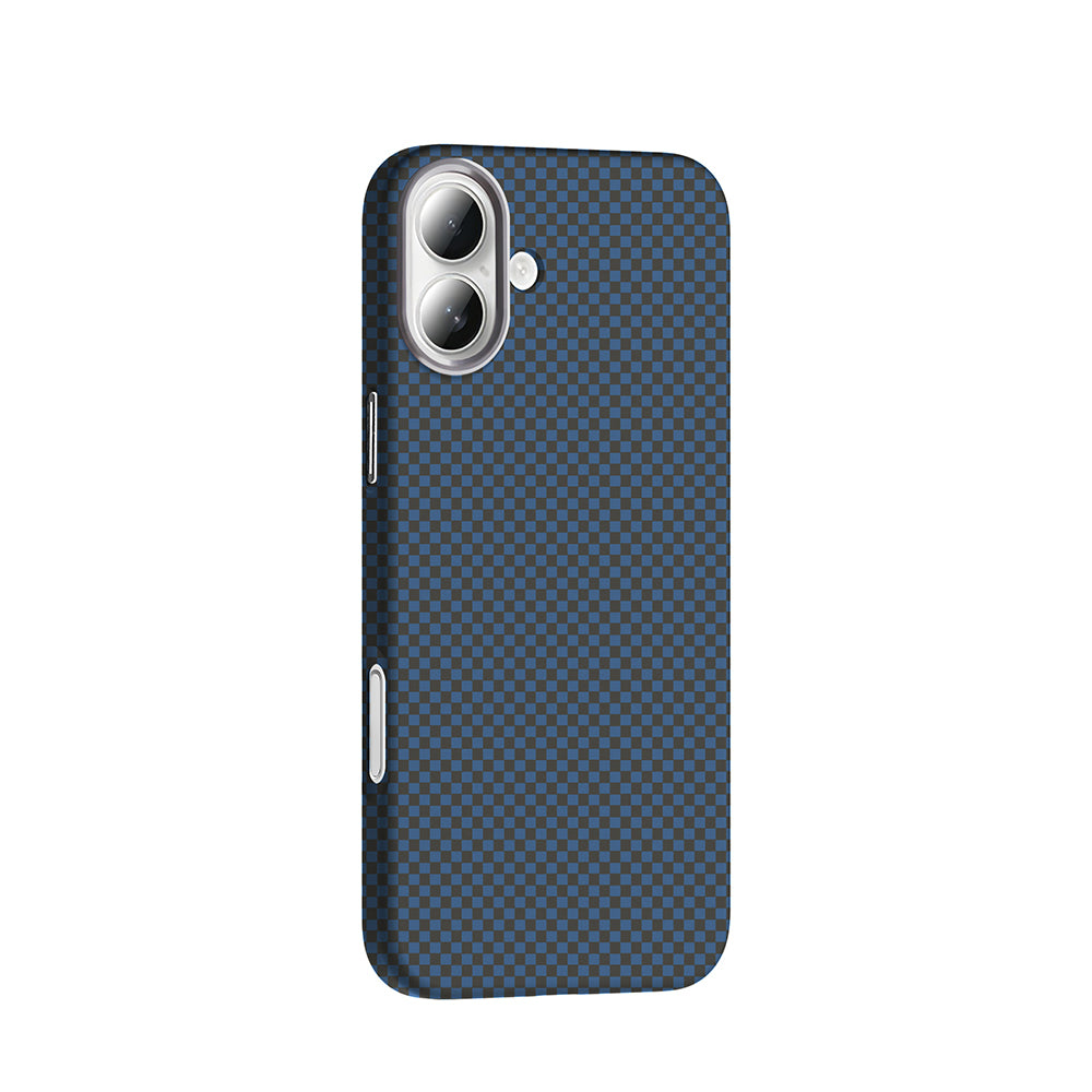 Apple iPhone 16 Kılıf M-safe Şarj Özellikli Karbon Fiber Görünümlü Zore Gros Kapak Gri-Siyah