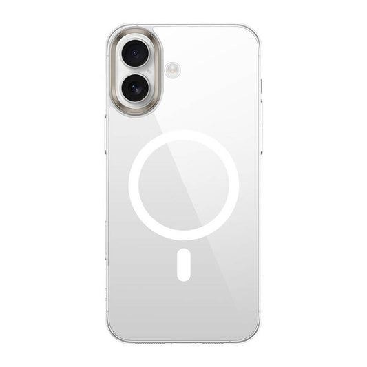 Apple iPhone 16 Kılıf M-safe Şarj Özellikli Şeffaf Cam Arka Yüzey Zore G-Glass Kapak Şeffaf
