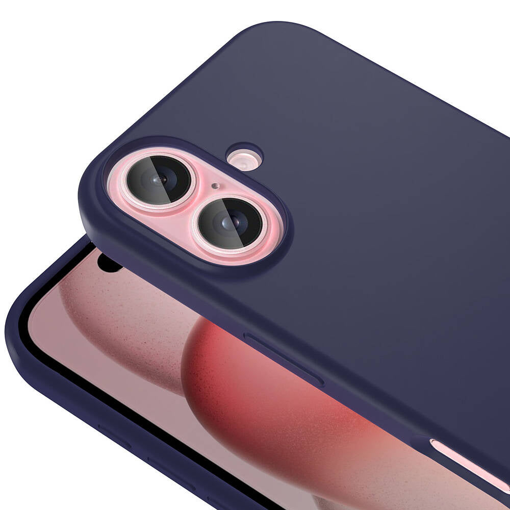 Apple iPhone 16 Kılıf M-safe Şarj Özellikli Sıvı Teknolojili Silinebilir Sert Zore Kivi Kapak Lacivert
