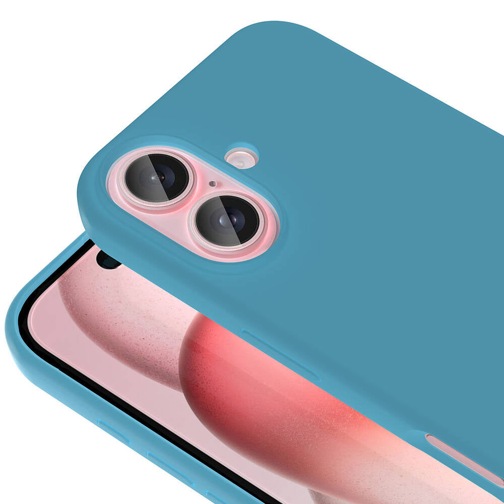 Apple iPhone 16 Kılıf M-safe Şarj Özellikli Sıvı Teknolojili Silinebilir Sert Zore Kivi Kapak Lacivert