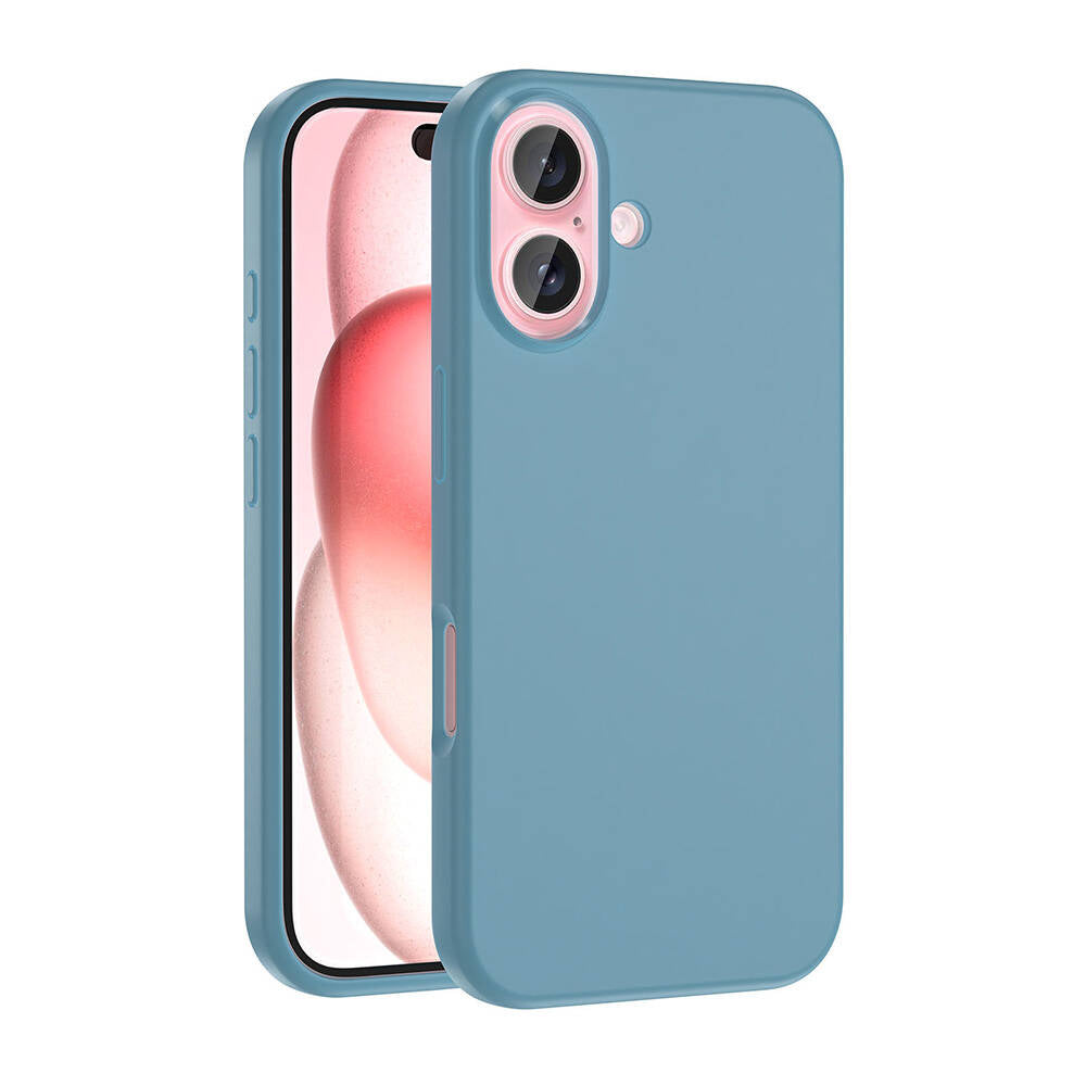 Apple iPhone 16 Kılıf M-safe Şarj Özellikli Sıvı Teknolojili Silinebilir Sert Zore Kivi Kapak Lacivert