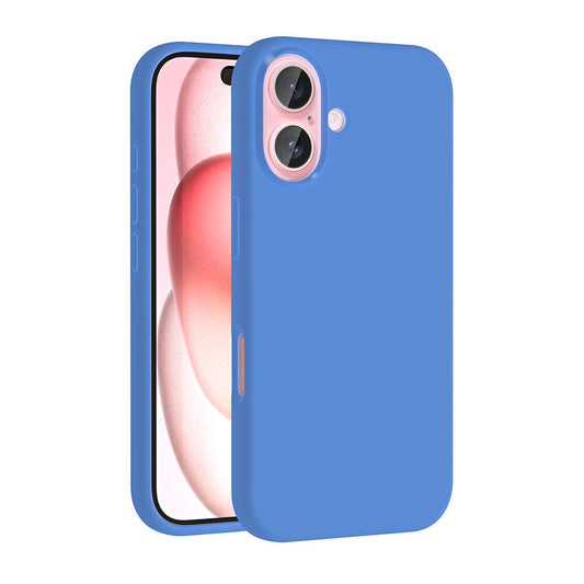Apple iPhone 16 Kılıf M-safe Şarj Özellikli Sıvı Teknolojili Silinebilir Sert Zore Kivi Kapak Mavi