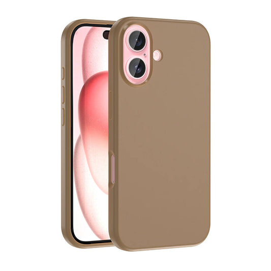 Apple iPhone 16 Kılıf M-safe Şarj Özellikli Sıvı Teknolojili Silinebilir Sert Zore Kivi Kapak Desert Titanyum