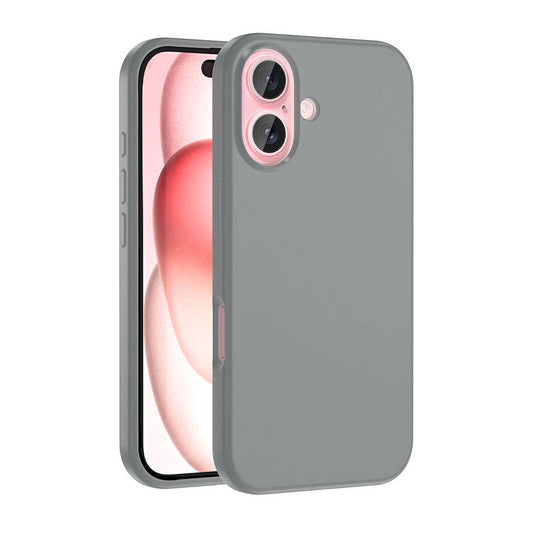 Apple iPhone 16 Kılıf M-safe Şarj Özellikli Sıvı Teknolojili Silinebilir Sert Zore Kivi Kapak Natürel Titanyum