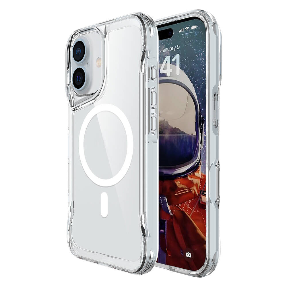 Apple iPhone 16 Kılıf Zore M-safe Şarj Özellikli T-Max M-safe Kapak Şeffaf